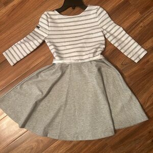 Polo by Ralph Lauren Casual Gray and White Fit and Flare Dress